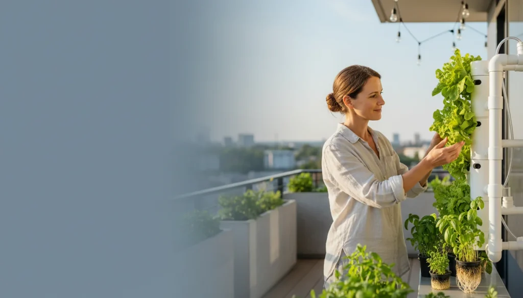Hydroponie sur balcon: salades et herbes sans terre - Image de couverture