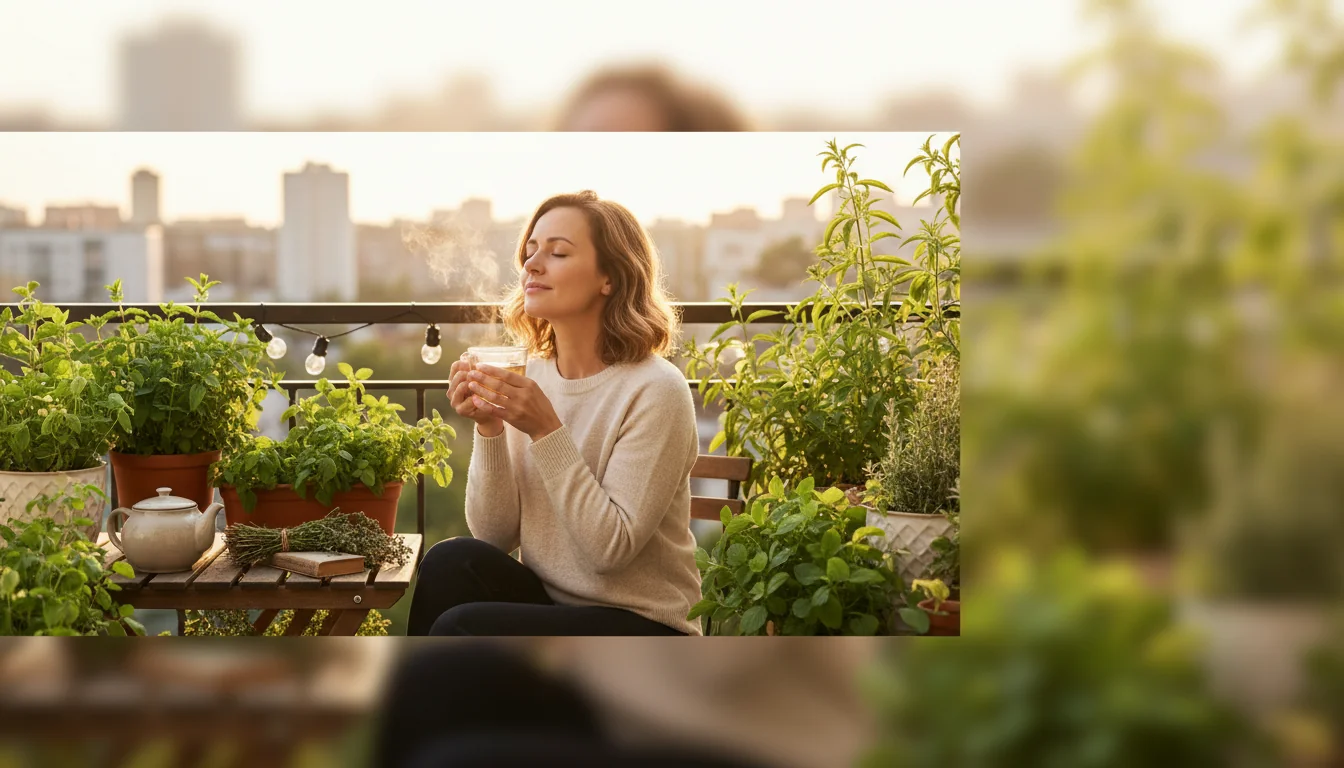 Tisanes du balcon : cultiver, infuser et savourer en paix - Image de couverture